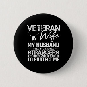 Badge Rond 5 Cm Femme Vétérinaire Femme Mari de l'Armée Soldat dit