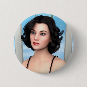 Badge Rond 5 Cm Femme Vintage
