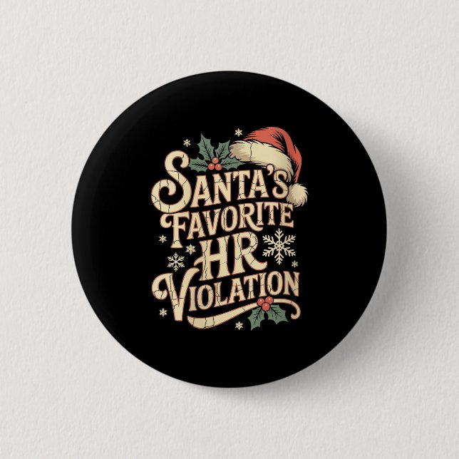 Badge Rond 5 Cm Femme Vintage Sarcasme Rétro Infraction RH Noël (Devant)