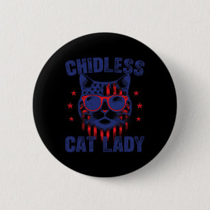 Badge Rond 5 Cm Femmes Chat Sans Enfant Pour Kamala Vintage 2024
