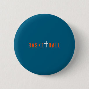 Badge Rond 5 Cm Femmes Chrétiennes Jésus Basket-ball Croix 1
