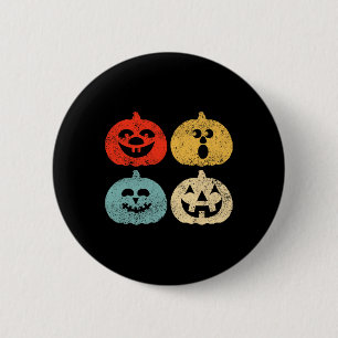 Badge Rond 5 Cm Femmes Citrouilles d'Halloween vintage