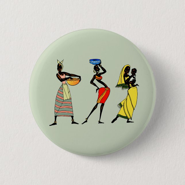 Badge Rond 5 Cm Femmes d'Afrique (Devant)