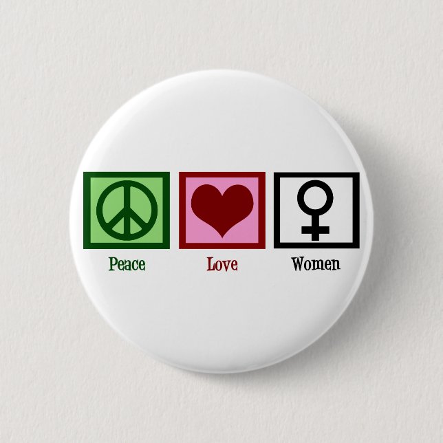 Badge Rond 5 Cm Femmes d'amour pour la paix (Devant)