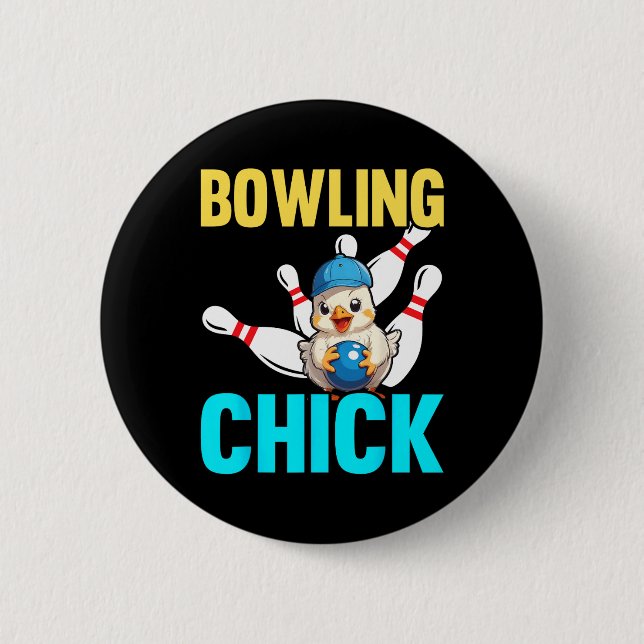 Badge Rond 5 Cm Femmes de bowling drôles Fille de bowling mignonne (Devant)
