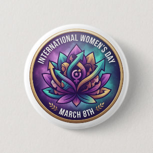 Badge Rond 5 Cm Femmes de force, d'unité et de progrès Journée i