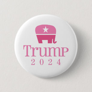 Badge Rond 5 Cm Femmes Eléphantes roses mignonnes pour Donald Trum