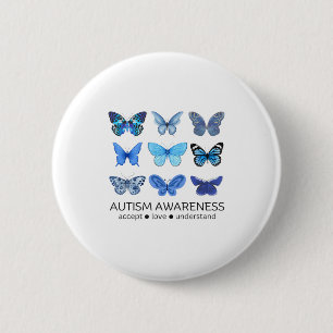 Badge Rond 5 Cm Femmes En Avril Nous Portons Papillon Bleu Autisme