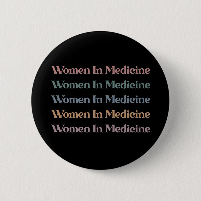 Badge Rond 5 Cm Femmes en médecine Rétro Futur Infirmière Med Étud (Devant)