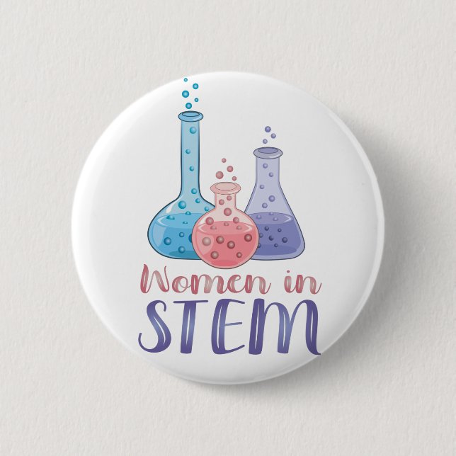 Badge Rond 5 Cm Femmes en STEM (Devant)