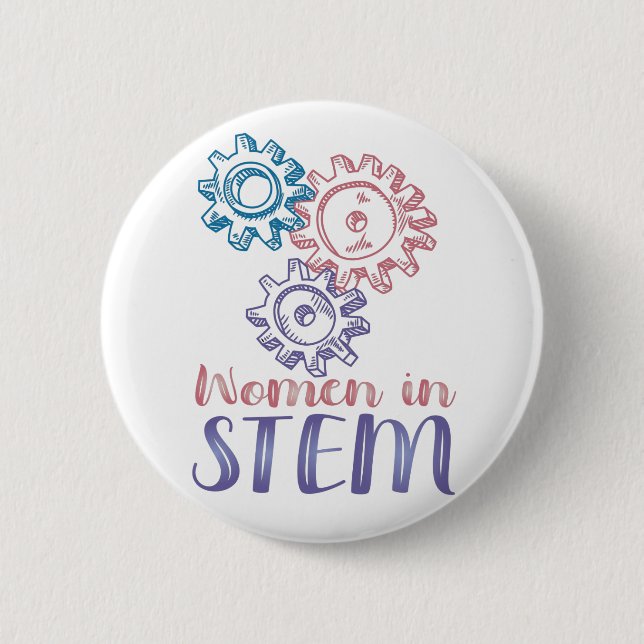 Badge Rond 5 Cm Femmes en STEM (Devant)