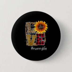 Badge Rond 5 Cm Femmes Femmes Amour Nannylife Tournesol Léopard