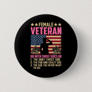 Badge Rond 5 Cm Femmes Femmes Vétérinaire Soldat Fière Femme Vétér