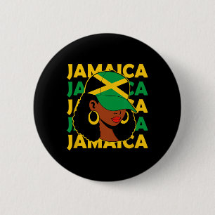 Badge Rond 5 Cm Femmes fières Patriote jamaïcaine Afro femme noire