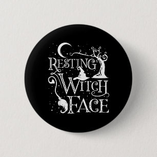 Badge Rond 5 Cm Femmes Filles Drôle Halloween Reposant Visage de S