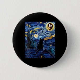 Badge Rond 5 Cm Femmes Halloween étoile Nuit Noir Chat Comma La K
