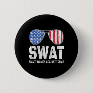 Badge Rond 5 Cm Femmes intelligentes contre Trump drôle Anti-trump