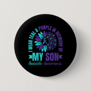 Badge Rond 5 Cm Femmes Je Porte Le Violet Turquoise En Mémoire De