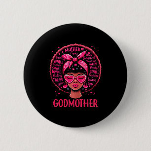 Badge Rond 5 Cm Femmes noires marraine maman afro-américain heureu