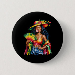 Badge Rond 5 Cm Femmes noires Melanin Reine forte Afro Africaine J