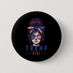 Badge Rond 5 Cm Femmes Oui Je suis une fille de Trump Remettez-vou