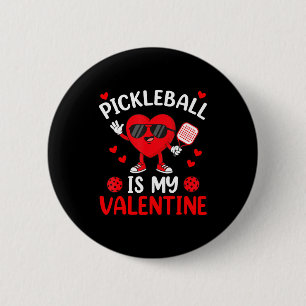 Badge Rond 5 Cm Femmes pickleball valentine jour du cœur amour fil