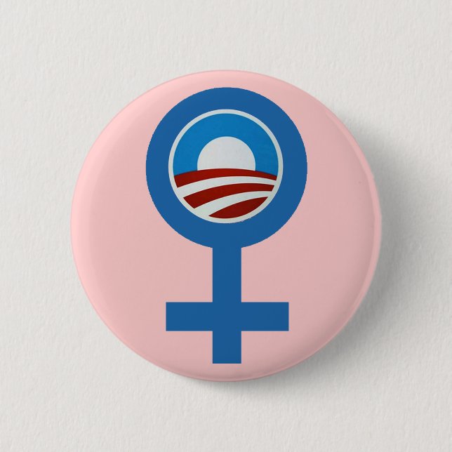 BADGE ROND 5 CM FEMMES POUR LE BOUTON DE CAMPAGNE DE BARACK OBAMA (Devant)
