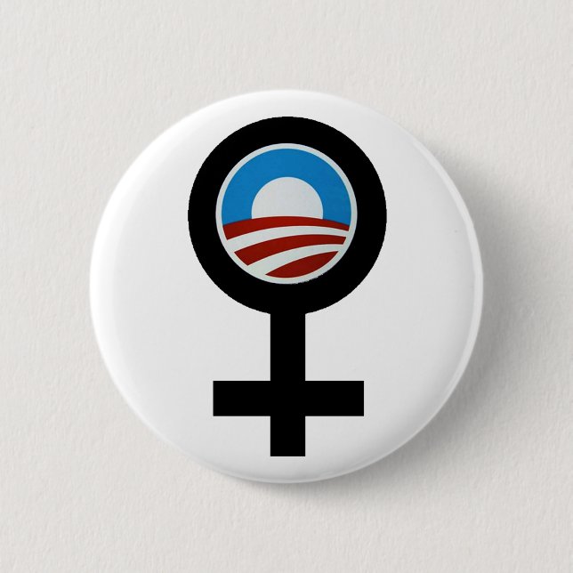 BADGE ROND 5 CM FEMMES POUR LE BOUTON DE CAMPAGNE DE BARACK OBAMA (Devant)