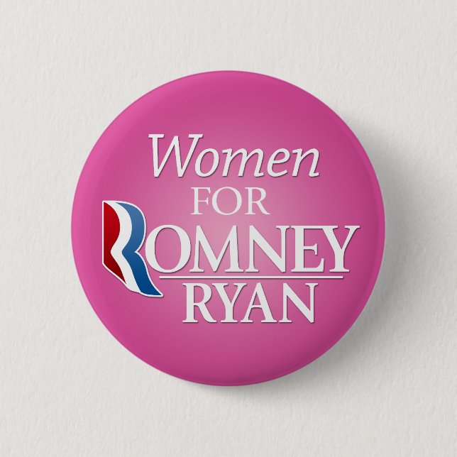 Badge Rond 5 Cm Femmes pour Romney Ryan - rose (Devant)