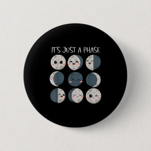 Badge Rond 5 Cm Femmes Professeur de sciences Phases de la lune Sc