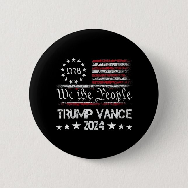 Badge Rond 5 Cm Femmes Trump Vance 2024 Président Trump Supporter (Devant)
