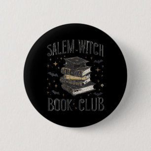 Badge Rond 5 Cm Femmes Vintage Salem Book Club Chat Noir Bookish