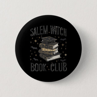 Badge Rond 5 Cm Femmes Vintage Salem Book Club Chat Noir Bookish