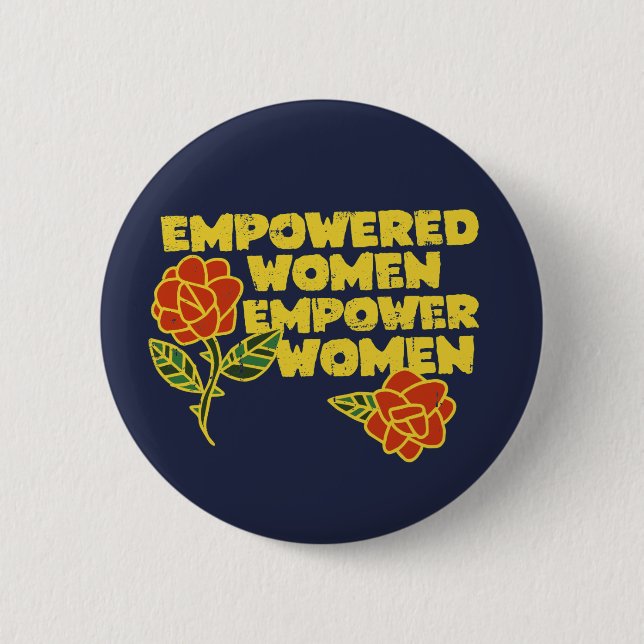Badge Rond 5 Cm Femmes vintages autonomisées autonomiser les femme (Devant)