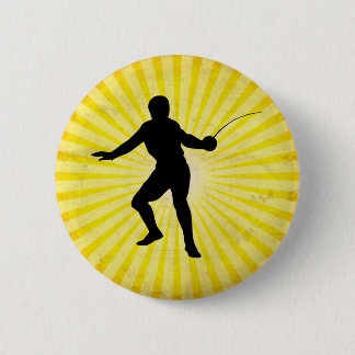 Badge Rond 5 Cm Fencer ; clôture ; jaune