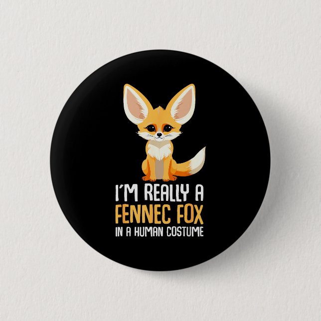 Badge Rond 5 Cm Fennec Fox Costume Girls Fox  (Devant)