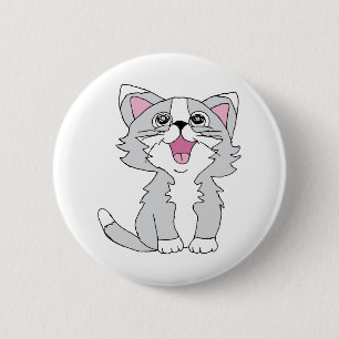 Badge Rond 5 Cm Fer Cute Chat esthétique Happy Chat Clipart Dessin