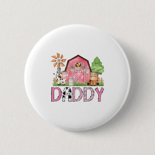 Badge Rond 5 Cm Ferme d'animaux rose papa Anniversaire Enfants Fam