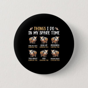 Badge Rond 5 Cm Ferme de porcs Kunekune à temps libre