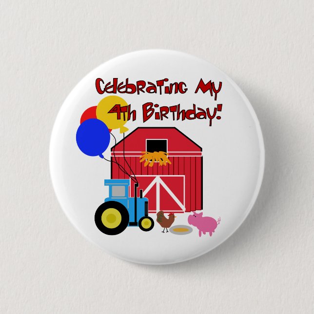 Badge Rond 5 Cm Ferme T-shirts et cadeaux d'anniversaire 4 (Devant)