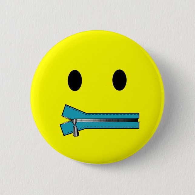 Badge Rond 5 Cm 'fermez- la fermeture éclairle PIN de VISAGE (Devant)