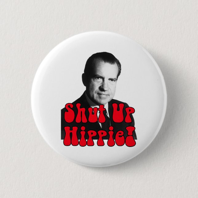 Badge Rond 5 Cm Fermez la hippie -- Richard Nixon (Devant)