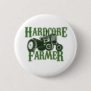 Badge Rond 5 Cm Fermier hardcore