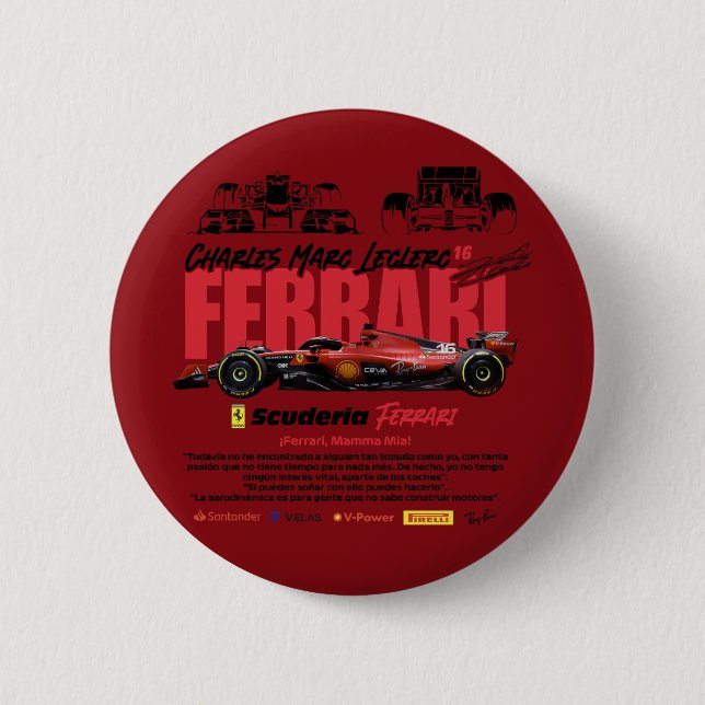 Badge Rond 5 Cm Ferrari (Devant)