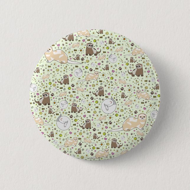 Badge Rond 5 Cm Ferrets (Devant)