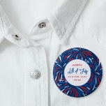 Badge Rond 5 Cm Festif Fireworks Custom 4 juillet Party<br><div class="desc">Bouton de fête super fun 4 juillet avec feux d'artifice colorés et 3 lignes de texte personnalisé. C'est tellement facile de customiser ! ! Parfait pour une fête festive 4 juillet fête de l'Indépendance, barbecue d'été, cuisine d'entreprise, réunion de famille ou bouton de campagne politique. Consultez tous les articles correspondants...</div>