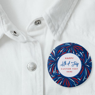 Badge Rond 5 Cm Festif Fireworks Custom 4 juillet Party
