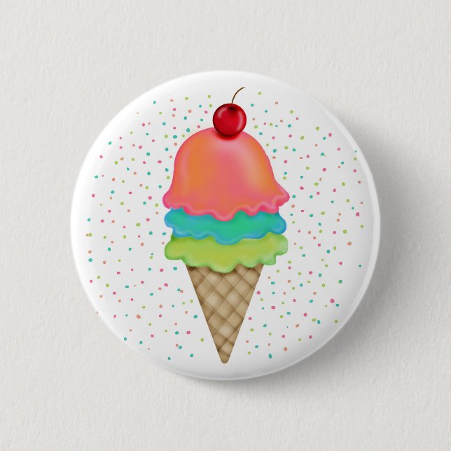 Badge Rond 5 Cm Festins de crème glacée (Devant)