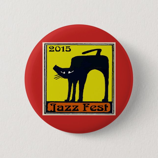 Badge Rond 5 Cm Festival de Jazz Black Cat 2015 (Devant)