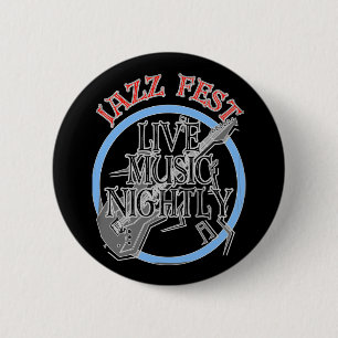 Badge Rond 5 Cm Festival de Jazz Live Music Black